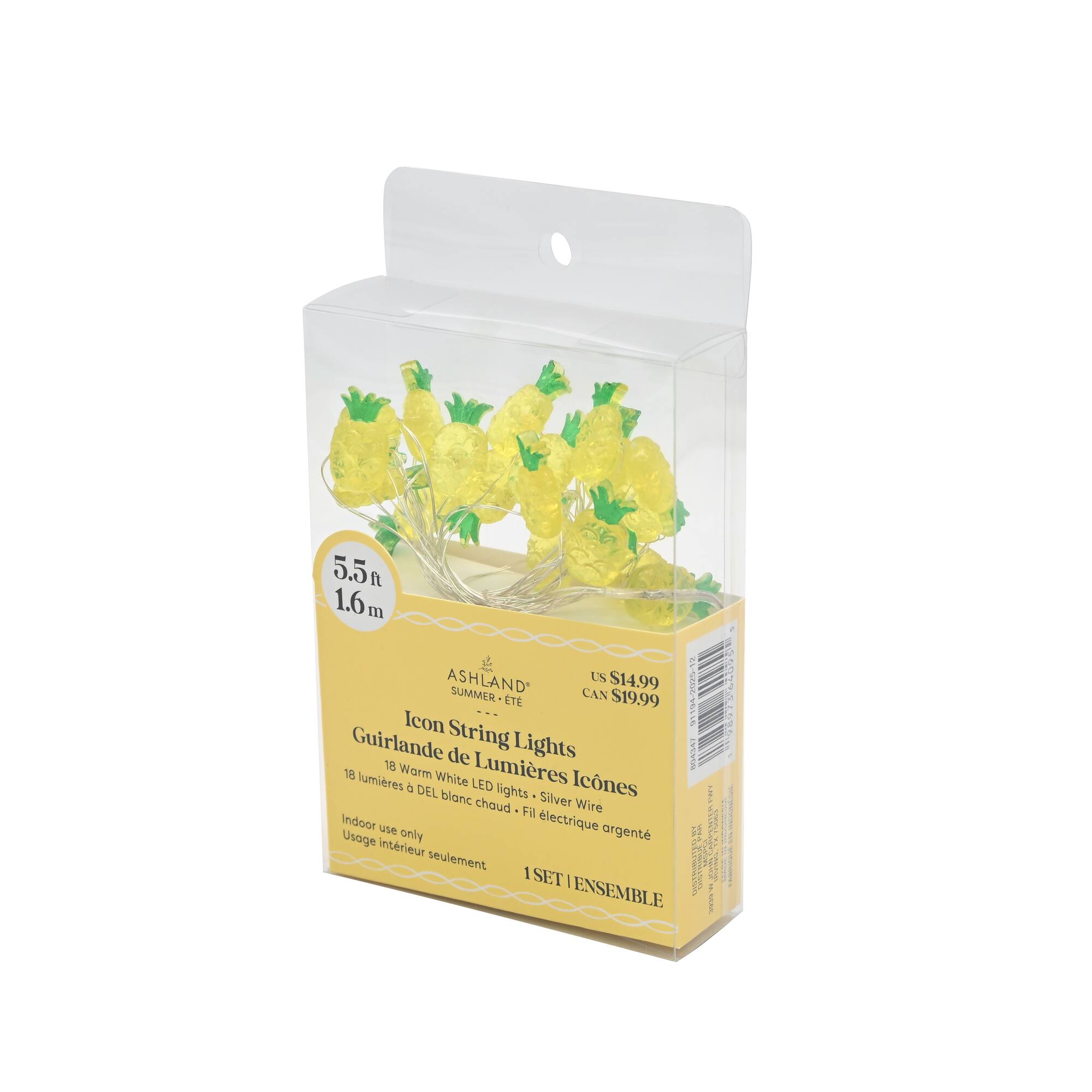 18ct. Pineapple Icon LED String Lights by Ashland®